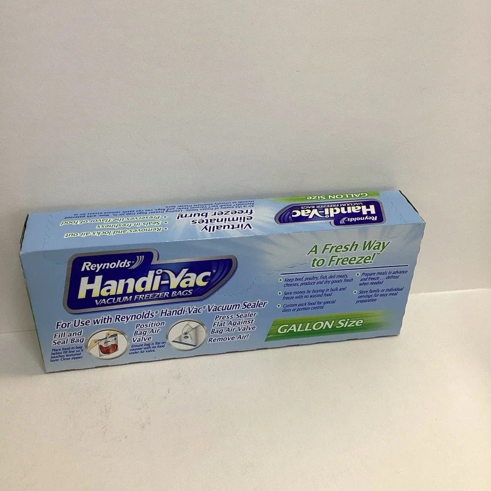 Reynolds Handi-Vac Vacuum Freezer Bags Gallon Size — 9 Bags  NEW & UNOPENED HTF
